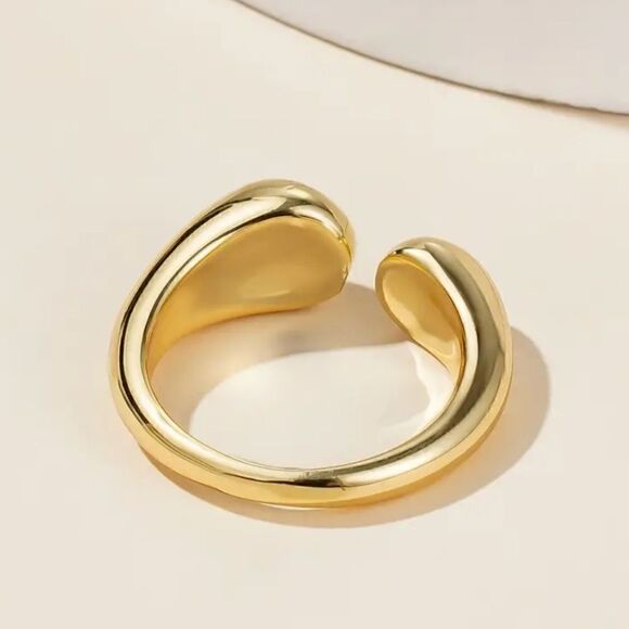 14K Gold Plated Open Ring – AdjustableMinimalist Chic Jewelry - Picture 4 of 6